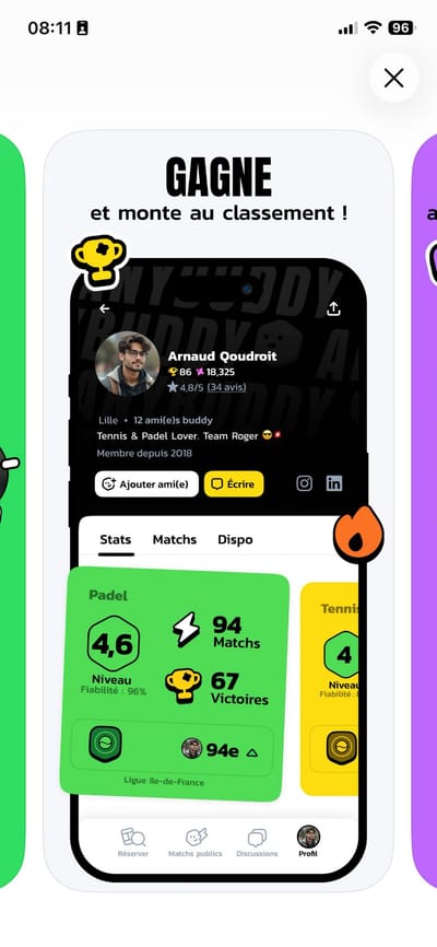 Anybuddy – The Super App for Racket Sports - Application mobile