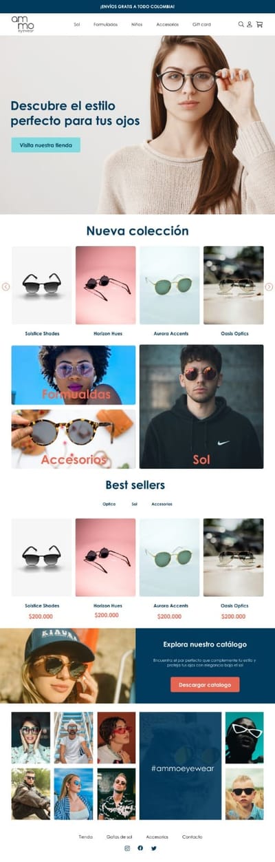 E-commerce ammo eye- wear - Webseitengestaltung