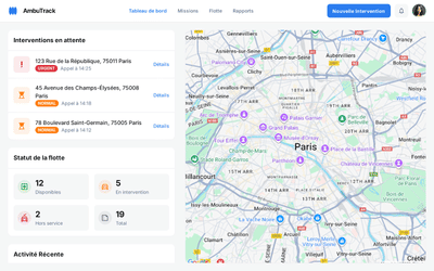 Automatiser le processus de gestion des ambulances - Webanwendung