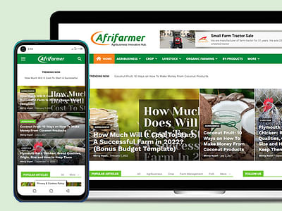 Brand identity and website redesign - Afrifarmer - Graphic Design