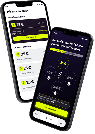 Thunder app fintech wallet - App móvil