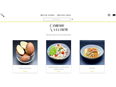 Blog culinaire Candichou à la crème - Website Creation