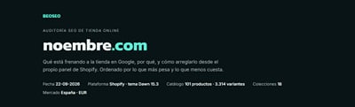 Noembre · SEO para una tienda online de moda - SEO