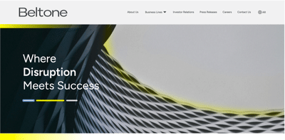 Beltone Holding Website Development - Rédaction et traduction