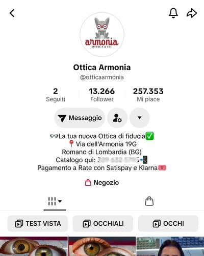 Ottica Armonia - social media strategy, positioning & production - Social Media