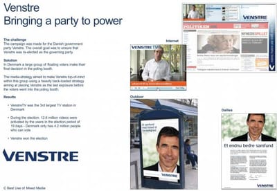 VENSTRE POLITICAL PARTY - Publicidad
