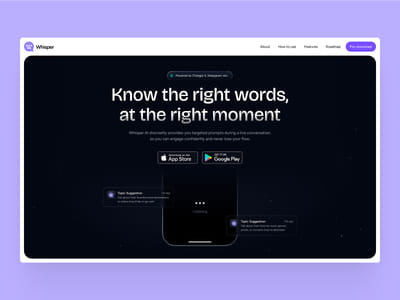 Whisper AI Website - Motion-Design