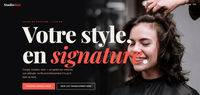 Site vitrine pour salon de coiffure — Studio Hair - Création de site internet