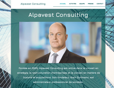Site internet Alpavest SA - Webseitengestaltung