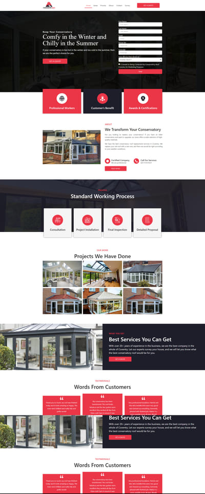 53 Websites made for Roofing Company in UK - Référencement naturel