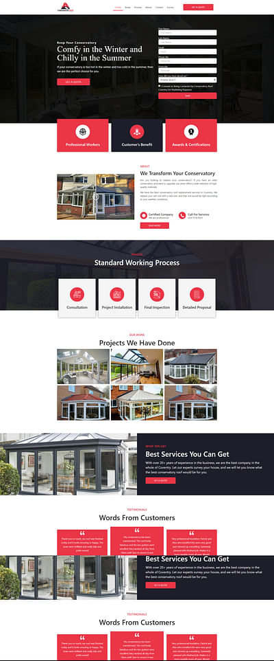53 Websites made for Roofing Company in UK - SEO