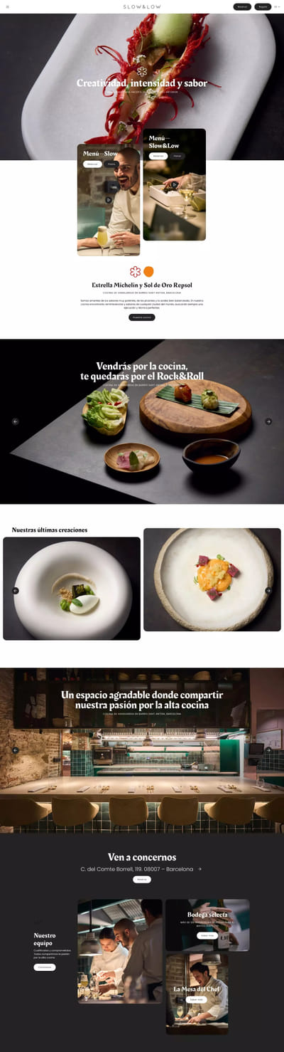 Slow & Low: Diseño web para restaurante en Barcelona - Website Administration