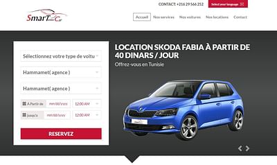 Site location de voiture en Tunisie - Création de site internet