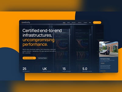 Comfinity: 27-page website rebuild for a cabling firm - Website Creation