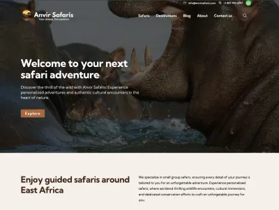 Anvir Safaris - Webseitengestaltung