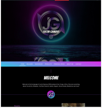 Site d'artiste EDM Justin Gamana - Creación de Sitios Web