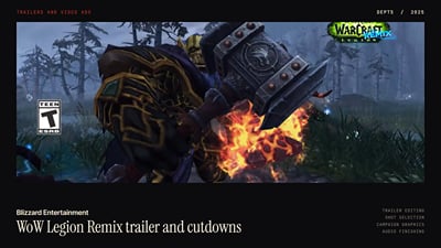 WoW Legion Remix trailer and cutdowns - Video Production