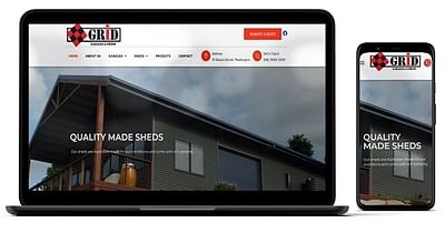 New website design for Grid Garages & Sheds - Creación de Sitios Web