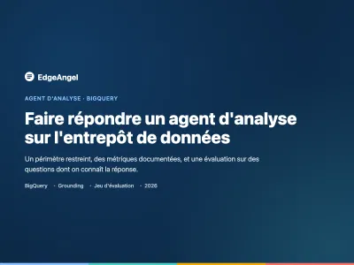 Faire répondre un agent d'analyse sur l'entrepôt de données - Web analytics/Big data
