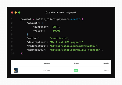 Mollie API client for Python - Desarrollo de Software