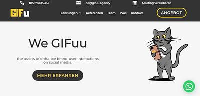 Website für eine GIF-Marketing-Agentur - Website Creation
