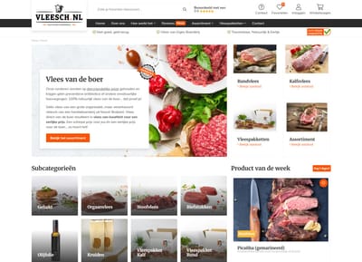 Vleesch: Gebruiksvriendelijke webshop ontwikkeling - E-commerce