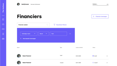 CRM for investment company - Web Applicatie