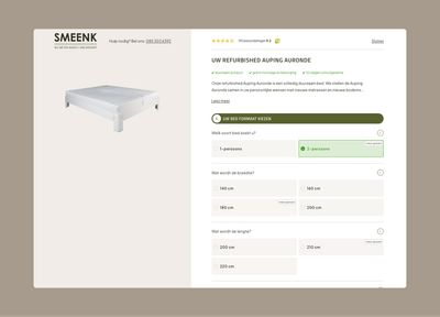 Smeenk Bedden | product configurator - Web Applicatie