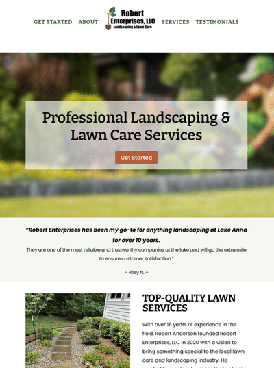 Robert Enterprises - Website Creation
