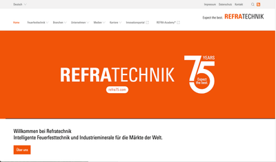 Responsives Webdesign für Refratechnik - Creación de Sitios Web