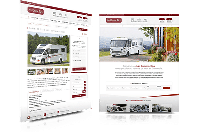 Réalisation du site d'Aven Camping Cars - Creación de Sitios Web