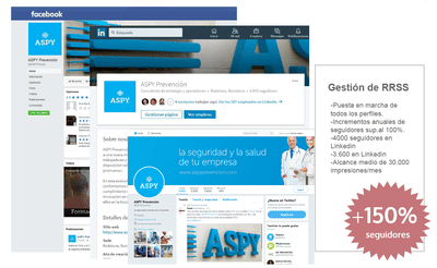Redes sociales de ASPY Prevención - Digitale Strategie