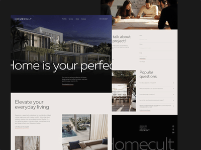 UX/UI Design | Startup Landing Page | Homecult Architecture Studio - Website Creation
