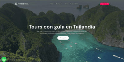Diseño y desarrollo web Tours con Guía - Creación de Sitios Web