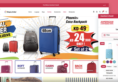 eCommerce website built for American Tourister - Création de site internet