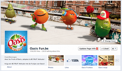 Facebook page Oasisfun.be - Réseaux sociaux
