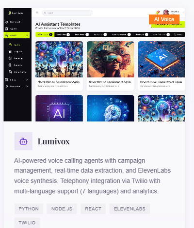 Lumivox AI Calling Agent - Développement de Logiciel