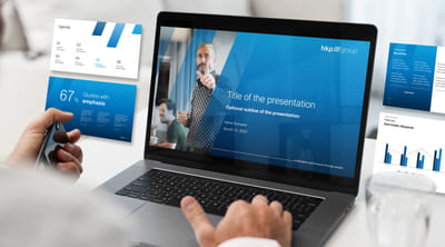 PowerPoint Master für die Neupositionierung der hkp///group - Grafikdesign