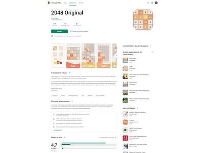 Application mobile jeux : 2048 Original - Applicazione Mobile