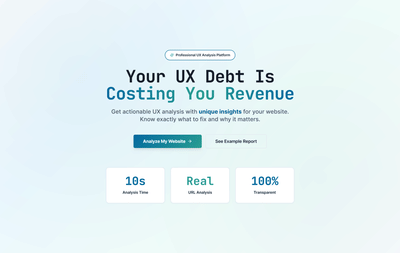 UX Debt Detector - Website Creation