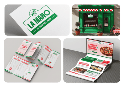 Branding, création de site et supports pour un restaurant italien - Outdoor Advertising