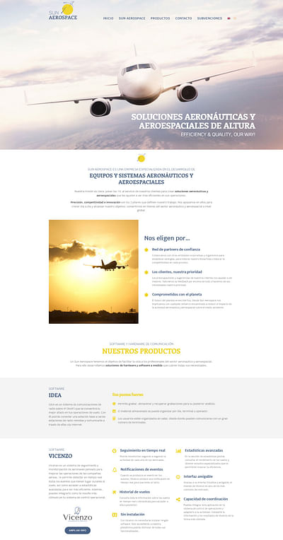 Diseño gráfico y web de Sun Aerospace - Diseño Gráfico