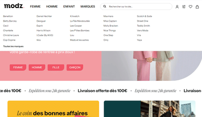 Mise à jour Site vente produit modz.fr - Création de site internet