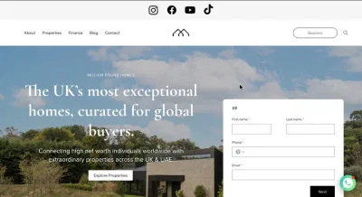 Meta ads and lead funnel for a UK luxury property brand - Website Creation