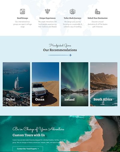 Website Design for Custom Tour Designers - Création de site internet