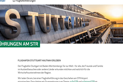 b13 helps Stuttgart Airport make connections - Application web