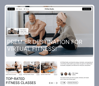 Virtual Fitness & Yoga Web Design - Ergonomy (UX/UI)