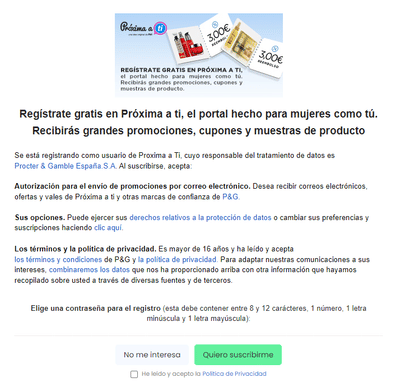 Procter & Gamble captación de leads - Ergonomie (UX/UI)