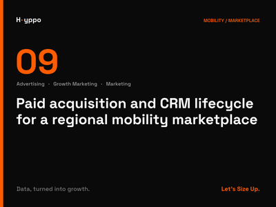 Paid acquisition and CRM lifecycle for a regional mobility marketplace - Advertising