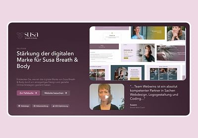 Digitale Marke stärken: Susa Breath & Body - Webseitengestaltung